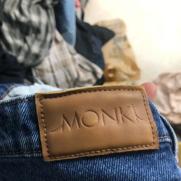 Blue patchwork jeans Monki - Picture 3 of 4
